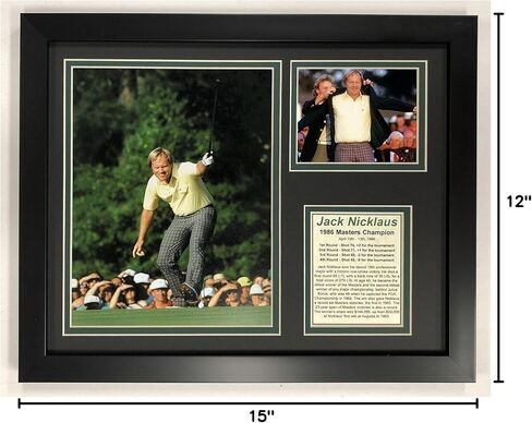 Legends Never Die PGA Jack Nicklaus 1986 Masters Champion Framed Double Matted Photos, 12" x 15", (12948U) in Saudi Arabia