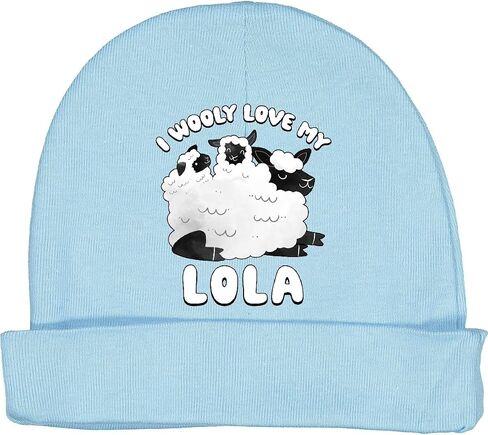 inktastic I Wooly Love My Lola Baby Beanie Hat in Saudi Arabia