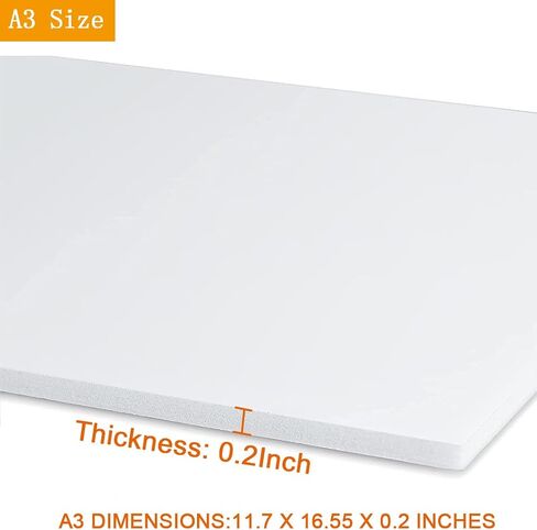 20 Pack 11.7"x16.5" Black Foam Board, 1/5"(5MM) Thick, A3 Size, Foam Core Backing Board Poster Foam Board Sheets for Presentations, School, Office & Art Projects in Saudi Arabia