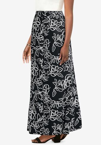 Jessica London Women's Plus Size Wrinkle Resistant Pull-On Elastic Knit Maxi Skirt in Saudi Arabia