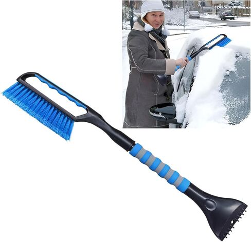 26.4" Ice Scraper and Snow Brush for Car Windshield, 2 in 1 Winter Detachable Window Deicer with Foam Grip, Snow and Ice Removal Tool Accessories for Car, SUV, Truck (Blue) in Saudi Arabia