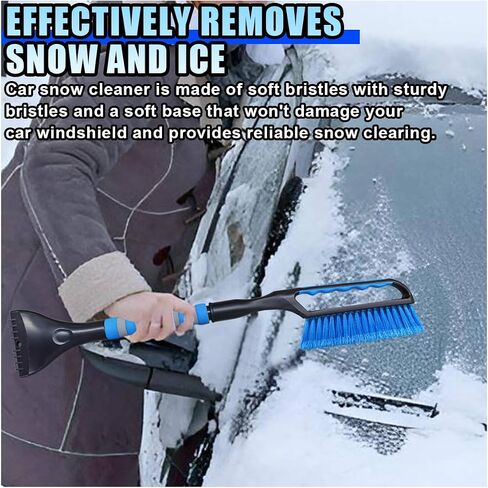 26.4" Ice Scraper and Snow Brush for Car Windshield, 2 in 1 Winter Detachable Window Deicer with Foam Grip, Snow and Ice Removal Tool Accessories for Car, SUV, Truck (Blue) in Saudi Arabia