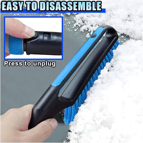 26.4" Ice Scraper and Snow Brush for Car Windshield, 2 in 1 Winter Detachable Window Deicer with Foam Grip, Snow and Ice Removal Tool Accessories for Car, SUV, Truck (Blue) in Saudi Arabia