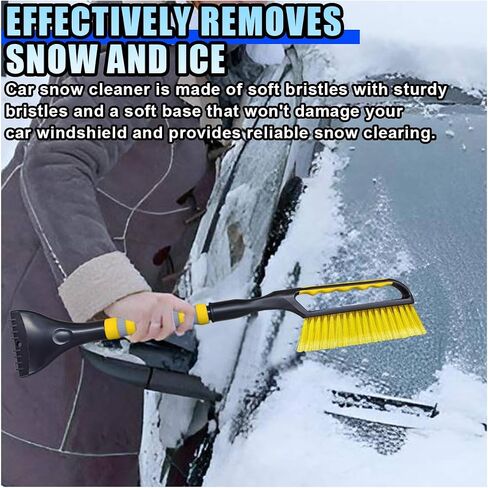 26.4" Ice Scraper and Snow Brush for Car Windshield, 2 in 1 Winter Detachable Window Deicer with Foam Grip, Snow and Ice Removal Tool Accessories for Car, SUV, Truck (Blue) in Saudi Arabia