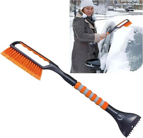 26.4" Ice Scraper and Snow Brush for Car Windshield, 2 in 1 Winter Detachable Window Deicer with Foam Grip, Snow and Ice Removal Tool Accessories for Car, SUV, Truck (Blue) in Saudi Arabia