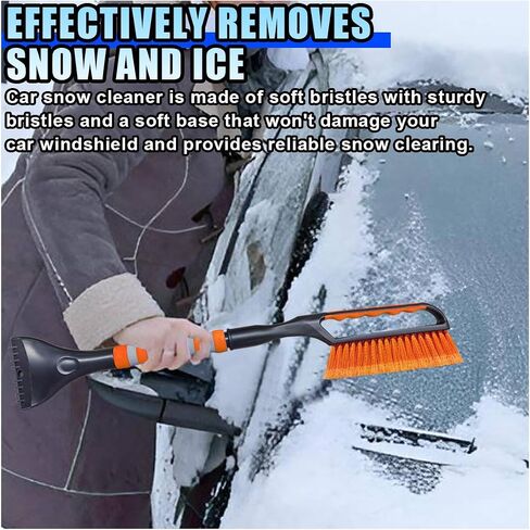26.4" Ice Scraper and Snow Brush for Car Windshield, 2 in 1 Winter Detachable Window Deicer with Foam Grip, Snow and Ice Removal Tool Accessories for Car, SUV, Truck (Blue) in Saudi Arabia