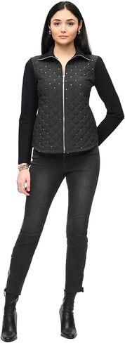 Women's Heavy Knit Jacket With Quilted Front in Saudi Arabia