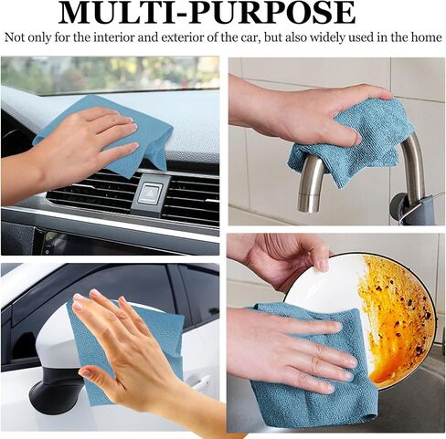50PCS Microfiber Cleaning Cloth Roll, 10"×10" Tear Away Microfiber Towels, Reusable Washable Cloth Paper Towels, Multi-Purpose Cleaning Rags for Car Home Kitchen Garage Shop (Green) in Kuwait