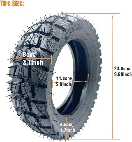 255x80 Scooter Tire Tube 80/65-6 10x3 for 10" Electric Scooter, 6" Rim, 3" Width, Off-Road Tyre,Replacement Pneumatic Scooter tire in Kuwait