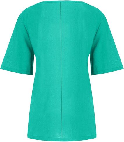 Linen Button Down Shirt Women Summer Casual Short Sleeve Crewneck Blouse Cotton Gauze Tops for Womens in Saudi Arabia