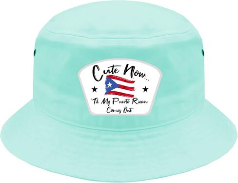 'Til My Puerto Rican Comes Out Country Rico Flag Pride Heritage Adult Fitted Bucket Hat in Saudi Arabia