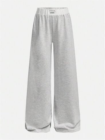 SHENHE Girl's Wide Leg Sweatpants Elastic Waist Casual Sports Workout Baggy Pants in Saudi Arabia
