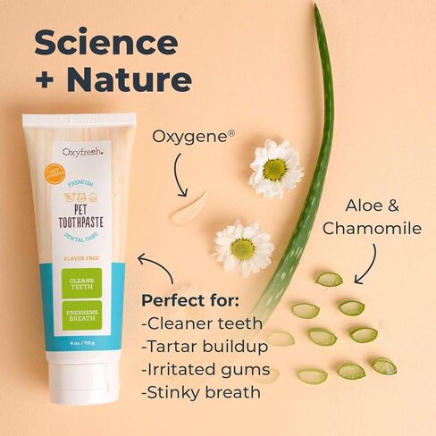 Oxyfresh Premium Dog & Cat Dental Gel Toothpaste - Best Teeth Cleaning Gel Helps Fight Plaque, Tartar and Freshen Bad Dog & Cat Breath - Best Pet Dental Care Toothpaste Gel - 4oz in Kuwait