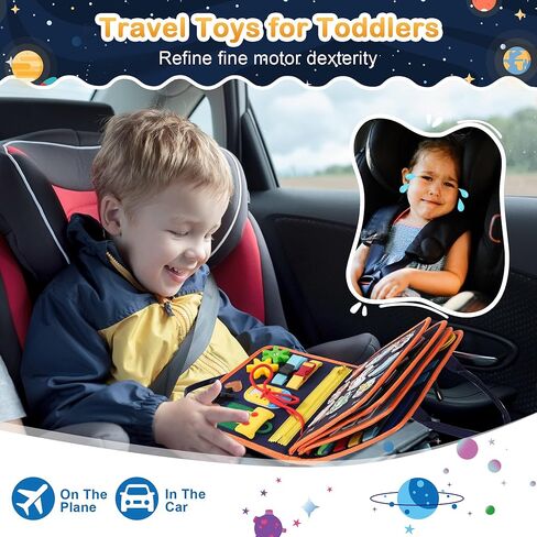 طفل مشغول مجلس ألعاب مونتيسوري للأطفال الصغار 1-3 سنوات من العمر مجلس النشاط التعليمي ألعاب السفر الحسية الذين تتراوح أعمارهم بين 2-4 مرحلة ما قبل المدرسة تعلم المهارات الحركية الدقيقة لعبة كتاب هادئ هدية للأطفال in Kuwait