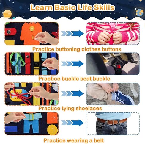 طفل مشغول مجلس ألعاب مونتيسوري للأطفال الصغار 1-3 سنوات من العمر مجلس النشاط التعليمي ألعاب السفر الحسية الذين تتراوح أعمارهم بين 2-4 مرحلة ما قبل المدرسة تعلم المهارات الحركية الدقيقة لعبة كتاب هادئ هدية للأطفال in Kuwait