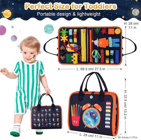 طفل مشغول مجلس ألعاب مونتيسوري للأطفال الصغار 1-3 سنوات من العمر مجلس النشاط التعليمي ألعاب السفر الحسية الذين تتراوح أعمارهم بين 2-4 مرحلة ما قبل المدرسة تعلم المهارات الحركية الدقيقة لعبة كتاب هادئ هدية للأطفال in Kuwait