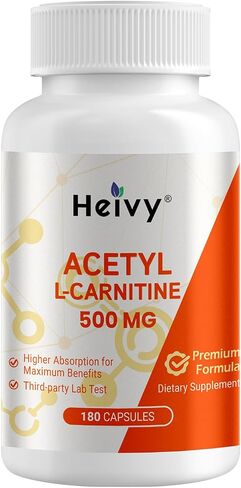 الأسيتيل L-Carnitine (ALCAR) 500mg ، 180 قبعات ، ملحق دعم الأعصاب ، الحمض الأميني ، يدعم وظيفة الدماغ ، خالية من الغلوتين ، غير الكائنات المعدلة وراثيا in Kuwait