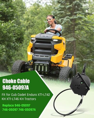 946-05097A Throttle Choke Cable Control Fit for Cub Cadet Enduro/XT1-LT42 KH /XT1-LT42/XT1-LT46 KH/XT1-LT46 Tractors, Replace 946-05097 746-05097A 746-05097 in Saudi Arabia