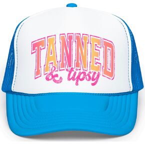 Tan & Tipsy Summer Trucker Hat for Women Foam Front Classic 5 Panel Mesh Snapback in Kuwait