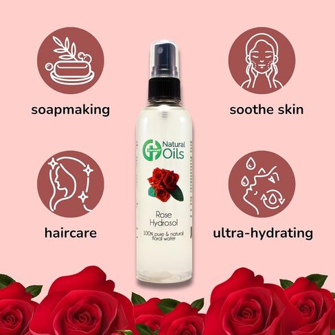 Rose Hydrosol (Floral Water) - 1 Gallon Plastic Jug w/Cap - 100% Pure (NOT Oil) in Saudi Arabia