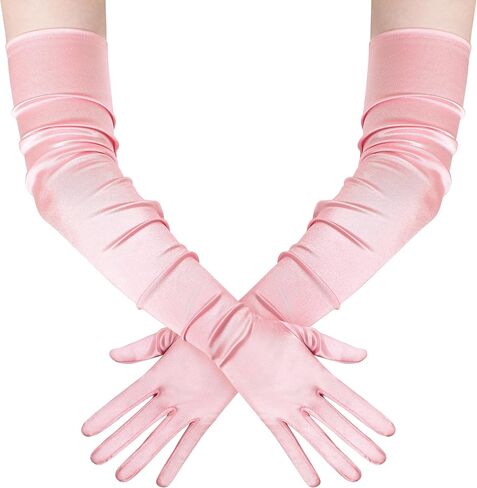 حفلة Babeyond Long Opera 1920s قفازات شاي الحفلات الساتان الأزياء ذات حجم الكبار طول الذراع العلوي 27 " in Kuwait