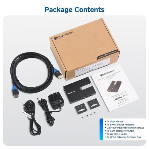 Cable Matters Wall Mount 1080p HDMI Extender (HDMI Over Ethernet / Cat6 to HDMI Converter) for 1-to-Many Setup - Up to 492 Feet and Local Monitor Loop-Out (Model: 103202) in Saudi Arabia