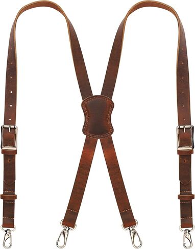 Grain Buffalo Leather Suspender for Men | Vintage Suspenders | Leather Braces | Western Heavy Duty Dress Suspender men in Saudi Arabia