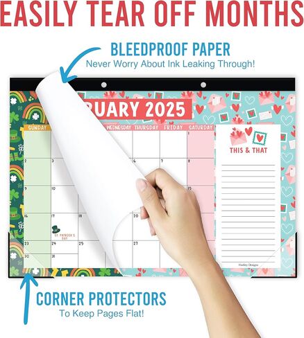 تقويم المكتب 2025 - تقويم مكتب شهري كبير (11 × 17 بوصة) للمنزل والمكتب والفصول الدراسية، تقويم مكتب لمدة 18 شهرًا 2025-2026 مع ورق سميك (خربش) in Kuwait