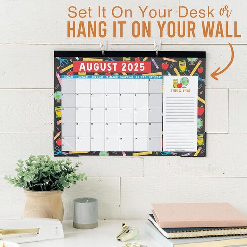 تقويم المكتب 2025 - تقويم مكتب شهري كبير (11 × 17 بوصة) للمنزل والمكتب والفصول الدراسية، تقويم مكتب لمدة 18 شهرًا 2025-2026 مع ورق سميك (خربش) in Kuwait