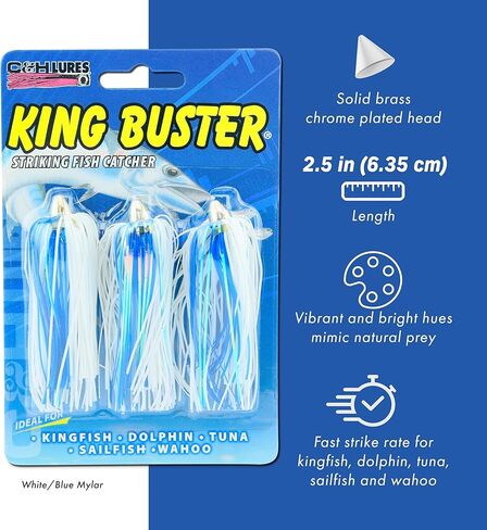 C&H, King Buster Lure, Pink/Pink Silver Fleck Skirt, 1/8 oz / 3.5 g Head, 2.5 in / 6.35 cm, 3 pc in Saudi Arabia