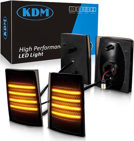 kdm led المصد الأمامي الزاوية الجانب ماركر ضوء يصلح لشيفي سيلفرادو c10 c/k 1500 2500 3500 بليزر سوبربان تاهو 1994-1998 شاحنة بيك اب، مصباح إشارة الزاوية عدسة مدخنة العنبر الساطع، 4pack in Kuwait