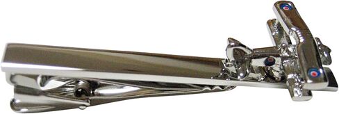 Silver Toned Retro Biplane Square Tie Clip in Saudi Arabia
