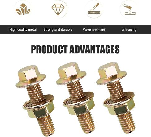 10 PCS hexagonal hex head screwbly ، m8 metr metric sentrated flange set ، bollts head read mifould bolts ، Universal for معظم السيارات والشاحنات وسيارات الدفع الرباعي (الذهب) in Saudi Arabia