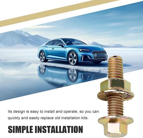 10 PCS hexagonal hex head screwbly ، m8 metr metric sentrated flange set ، bollts head read mifould bolts ، Universal for معظم السيارات والشاحنات وسيارات الدفع الرباعي (الذهب) in Saudi Arabia