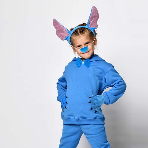 Honic 5 PCS ALIEN DOG COSTUME ASCESORIES مجموعة بما في ذلك الكلب الأزرق أذن رأس القفازات الذيل الذيل ربطة عنق لباس هالوين فستان تنكري لوازم in Saudi Arabia
