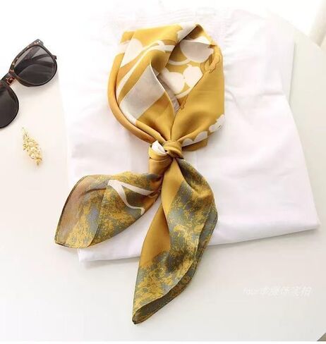 FairyCity Mulberry Silk Scarfs For Women Square Scarf 35" Lightweight Neckerchief Hair Bandanas Scarves in Saudi Arabia