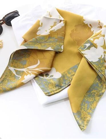 FairyCity Mulberry Silk Scarfs For Women Square Scarf 35" Lightweight Neckerchief Hair Bandanas Scarves in Saudi Arabia