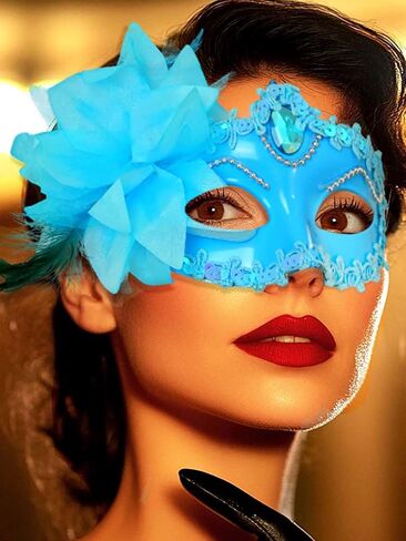 قناع Yokawe Black Masquerade للنساء زهرة في البند in Saudi Arabia
