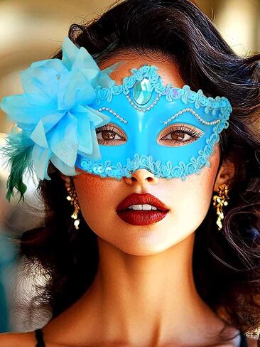 قناع Yokawe Black Masquerade للنساء زهرة في البند in Saudi Arabia