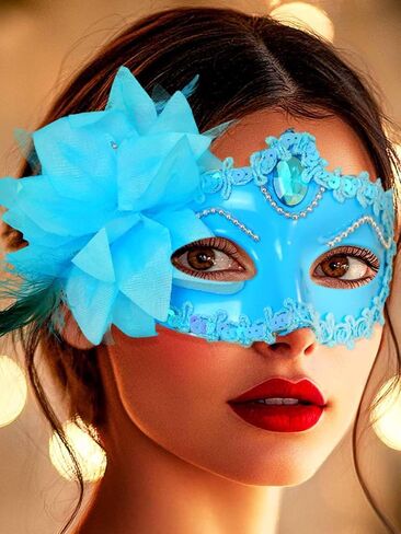 قناع Yokawe Black Masquerade للنساء زهرة في البند in Saudi Arabia