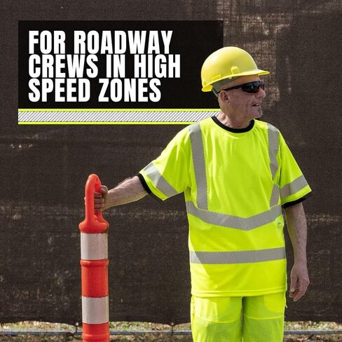 Pioneer Hi Vis Shirt للرجال والنساء - تي شيرت أمان من الفئة 3 من الفئة 3 مع شريط عاكس - البناء ، الطريق in Saudi Arabia