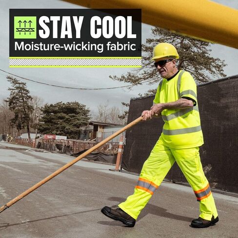 Pioneer Hi Vis Shirt للرجال والنساء - تي شيرت أمان من الفئة 3 من الفئة 3 مع شريط عاكس - البناء ، الطريق in Saudi Arabia