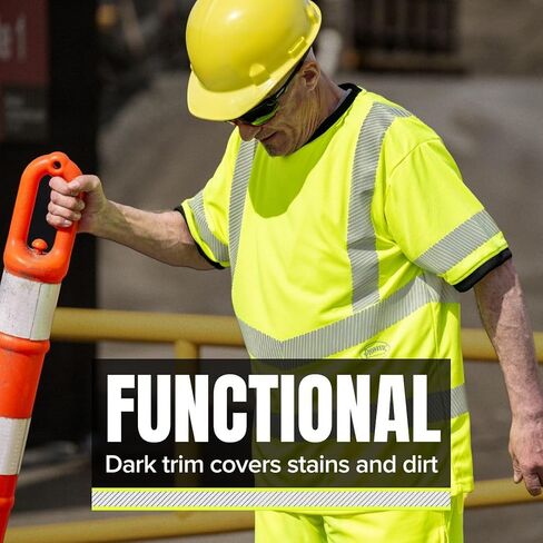 Pioneer Hi Vis Shirt للرجال والنساء - تي شيرت أمان من الفئة 3 من الفئة 3 مع شريط عاكس - البناء ، الطريق in Saudi Arabia