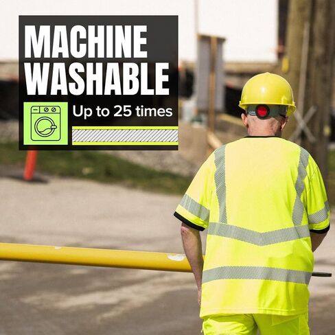 Pioneer Hi Vis Shirt للرجال والنساء - تي شيرت أمان من الفئة 3 من الفئة 3 مع شريط عاكس - البناء ، الطريق in Saudi Arabia