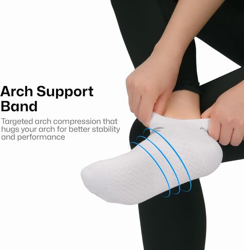 Paplus Women's Running Socks 6 أزواج - جوارب كاحل رياضية مع دعم القوس ، وسادة مضادة للبلاط الراحة in Kuwait