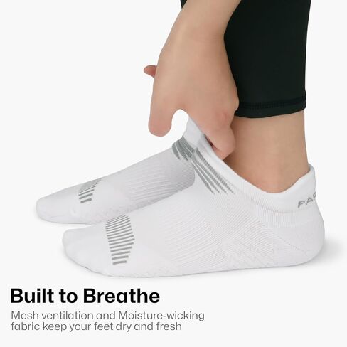 Paplus Women's Running Socks 6 أزواج - جوارب كاحل رياضية مع دعم القوس ، وسادة مضادة للبلاط الراحة in Kuwait