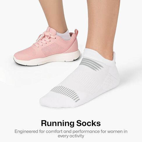 Paplus Women's Running Socks 6 أزواج - جوارب كاحل رياضية مع دعم القوس ، وسادة مضادة للبلاط الراحة in Kuwait