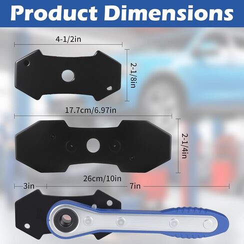 Brake Caliper Compression Tool, Caliper Piston Compressor Tool with 2PCS Extra Large Steel Plates & 360° Swing Ratchet for Disc Brake Repair on Cars and Trucks in Saudi Arabia