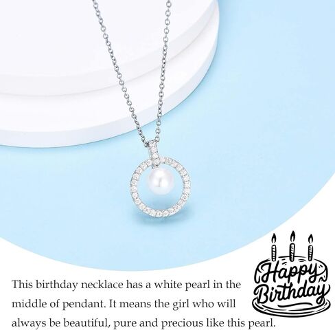 7-18 Year Old Girl Birthday Gifts, Pearl Necklace Happy Birthday Gifts for Girls Teens Daughter Granddaughter Sister Niece Friend as Birthday Decorations with Birthday Card in Kuwait