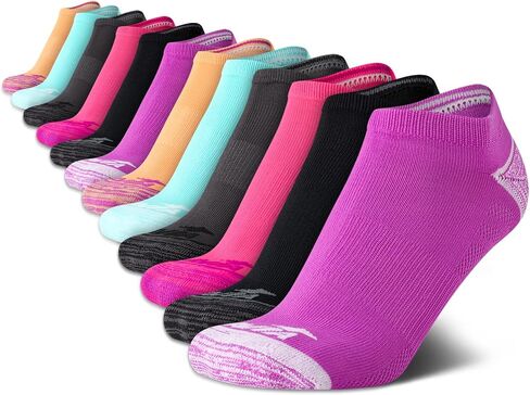 Avia Women's Low Cut Socks - 12 Pack Performance Cushion Comfort No Show Socks - Breathable Athletic Socks for Women (4-9), Size 4-9, Bright Assorted in Saudi Arabia